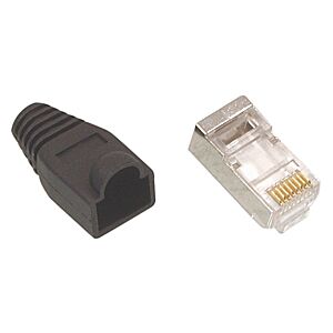 RJ45 afgeschermde connector zwart