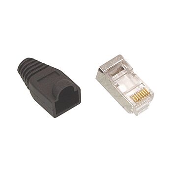 RJ45 afgeschermde connector zwart