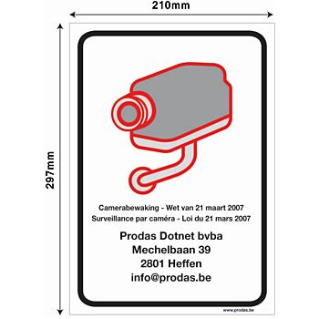 Voorbeeld camerabewaking Prodas